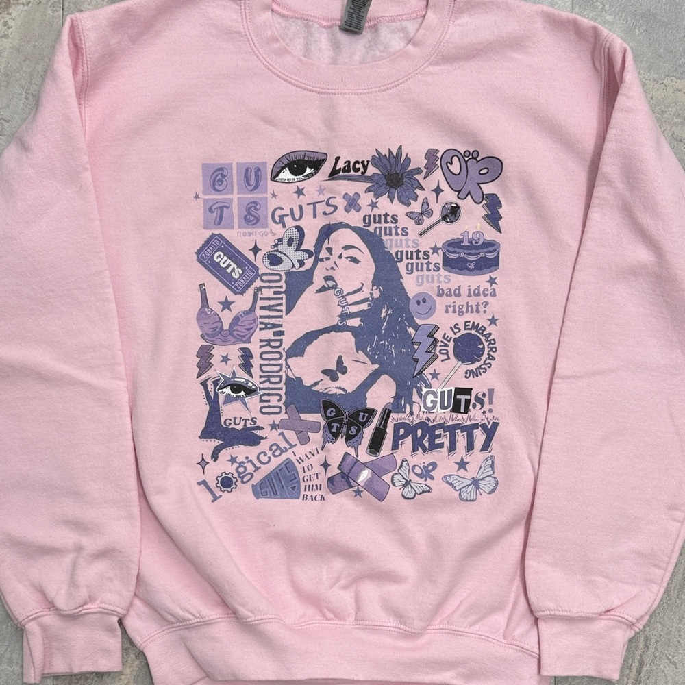Olivia Rodrigo Pink Graphic Sweatshirt